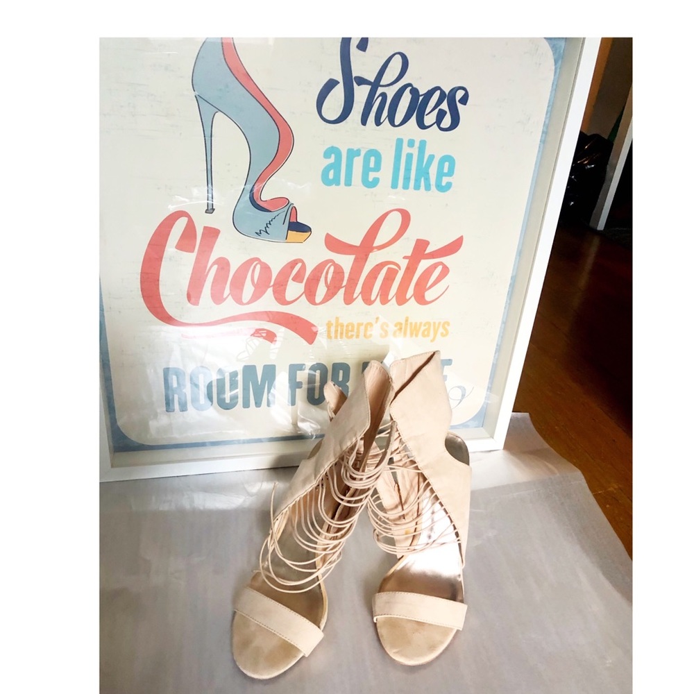 Beige size 8 sandals.